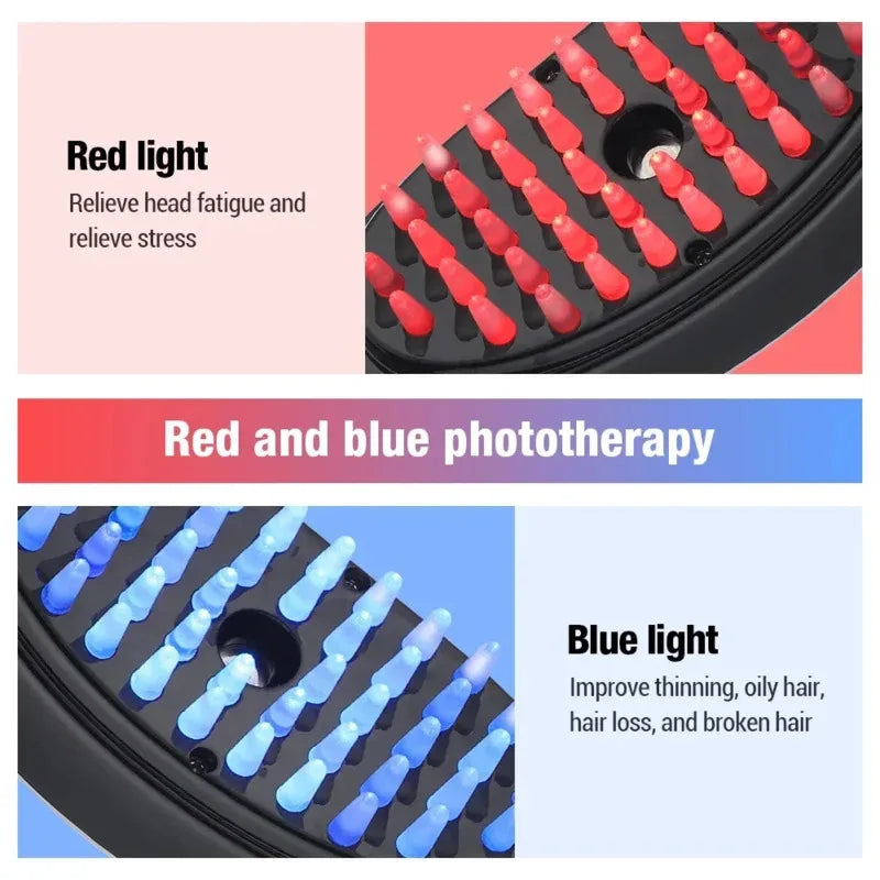 Electric Spray Massage Comb Hair Growth Vibration Head Massager Brush LED anti Hair Loss Scalp Liquid Medicine Atomizing Comb